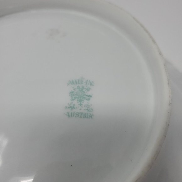 Antique MZ Austria Moritz Zdekauer Porcelain Master Berry Bowl Flowers 10" Mint - Picture 5 of 6